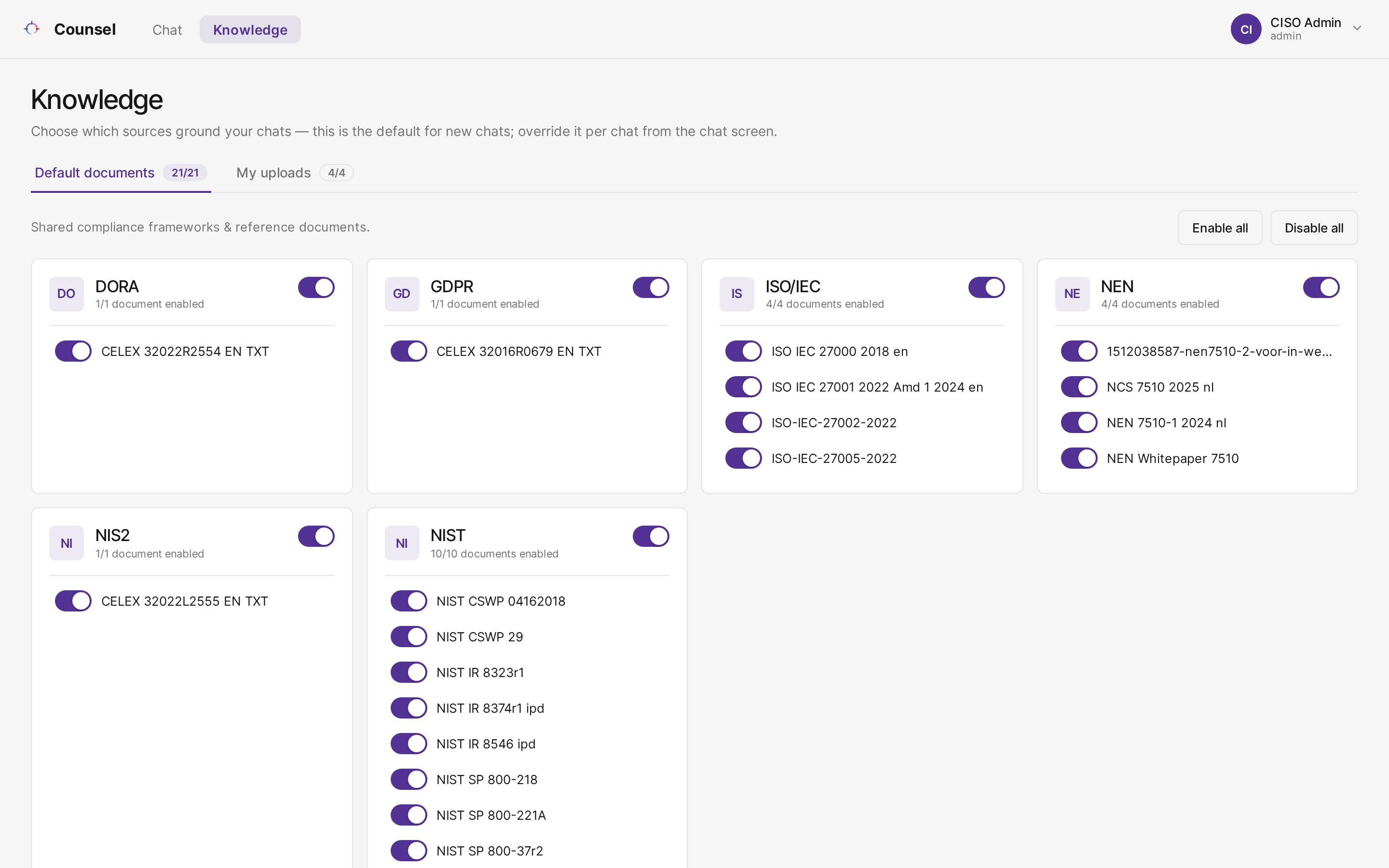 Choosing which sources ground your chats