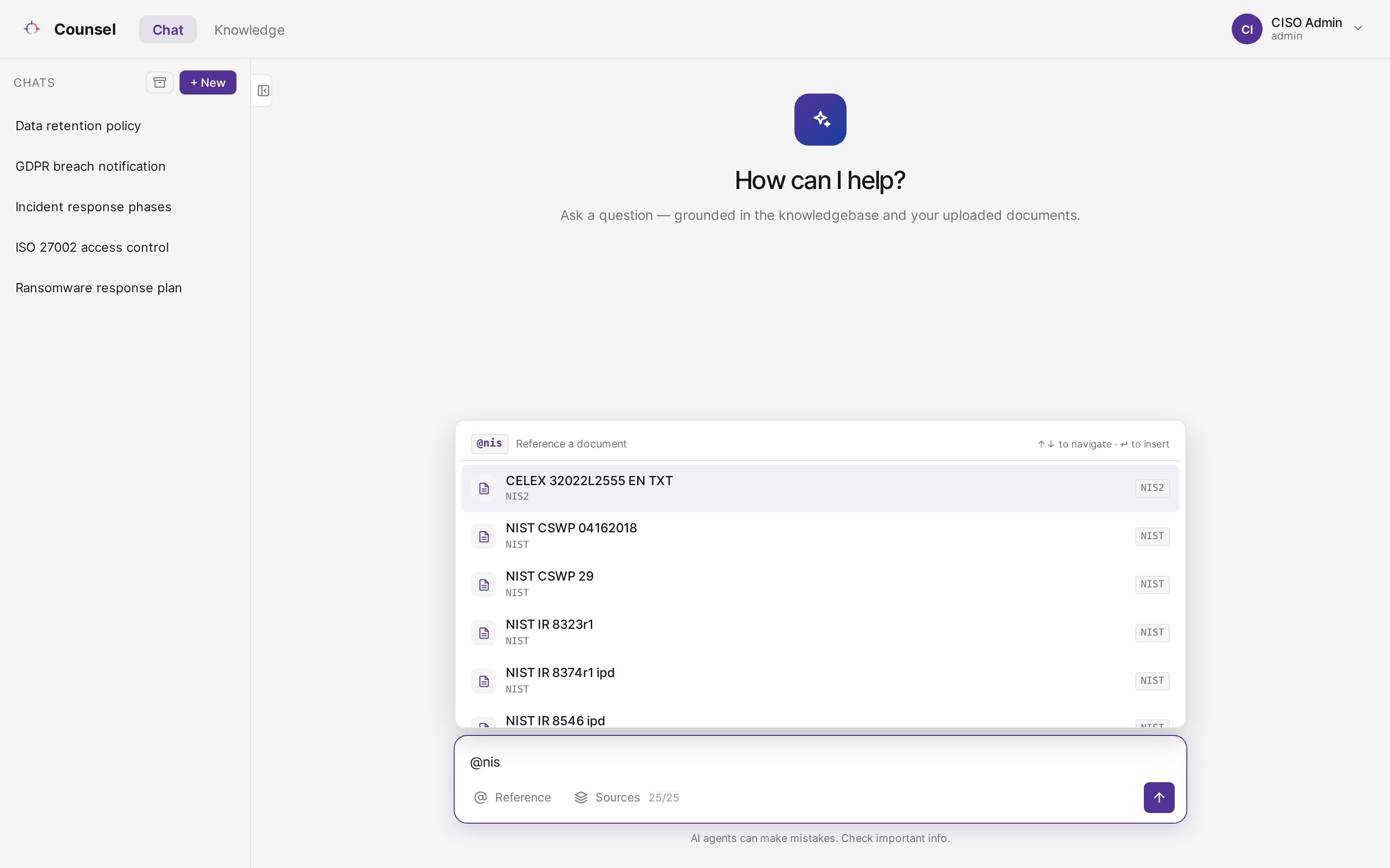 Referencing a document inline with @